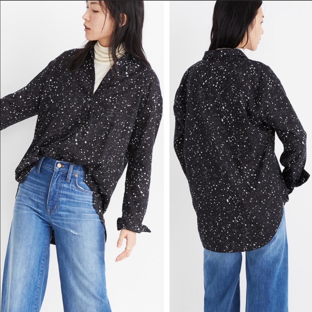 Madewell Ex Boyfriend Star Print Button Up Shirt